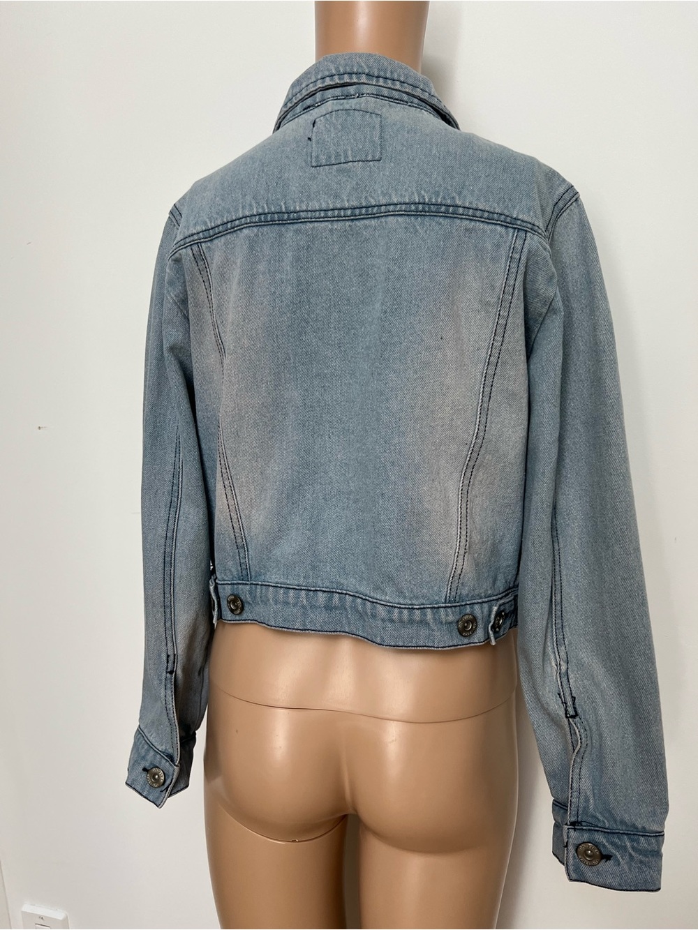On Fire Light Blue Denim Jacket - Button-Front Jean Jacket - Picture 6 of 6